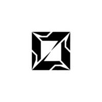 Abstract Black And White Geometric Square vector