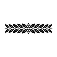 Black Floral Border Element On White Elegant For Decoration vector