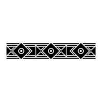 Geometric Tribal Border In Black On White Background vector
