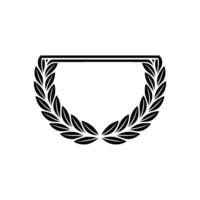 Minimalist Black Laurel Wreath Frame, Clean, Blank Space vector