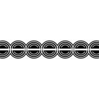 Minimalist Geometric Circle Border Black White Repeating Pattern vector
