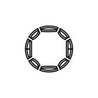 Minimalist Geometric Circle, Black Lines On White Background vector