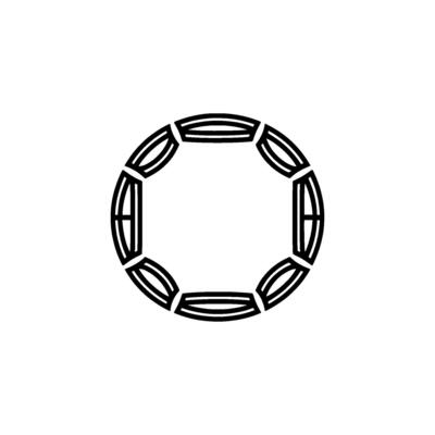 Minimalist Geometric Circle, Black Lines On White Background