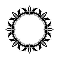 Decorative Black White Circular Frame Minimalist vector