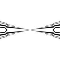 Futuristic Abstract Black Lines On White, Perspective View vector