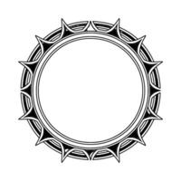 Geometric Silver Sunburst Frame, Retro Decorative Element vector