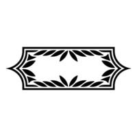 Elegant Floral Frame, Black White Element vector
