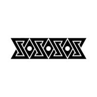 Geometric Black Border Abstract Pattern, Symmetry, Minimalist Style vector