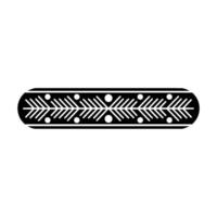 Decorative Black White Geometric Border Element On White Background vector