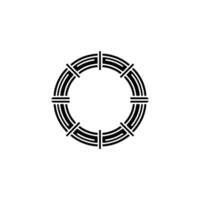 Geometric Ring Symbol In Minimalist Black And White vector