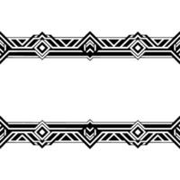 Art Deco Border Frame, Black White Geometric Pattern, Space For Text vector