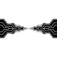 Modern Abstract Circuit Board Symmetry, Technology, Black White vector