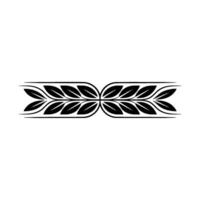 Minimalist Leaf Ornament In Black On White Background vector
