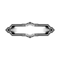 Art Deco Label Or Frame In Black And White On White Background vector