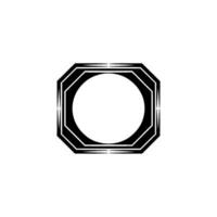 Geometric Minimalist Octagon And Circle Frame On White Background vector
