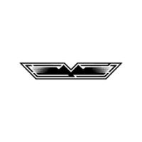 Geometric Winged Emblem On White Minimalist Element vector