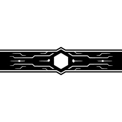 Futuristic Tech Banner Element Black And White Geometric On Light Background