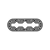 Modern Minimalist Abstract Geometric Oval vector