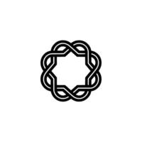 Geometric Star Knot In Minimalist Black White vector