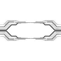 Futuristic Circuit Board Frame On Grayscale Background vector