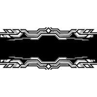 Abstract Tech Frame Black White Geometric For Titles, Backgrounds vector