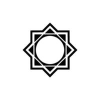 Minimalist Geometric Star, Islamic Motif, Black White vector