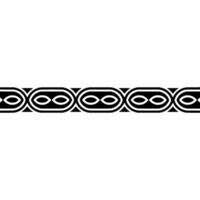 Geometric Border Pattern, Black, White, Gray Element vector