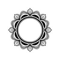 Elegant Mandala Frame In Black And White, Decorative Circular vector