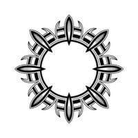 Geometric Black And White Circular Frame, Decorative Element, Isolated vector
