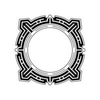 Geometric Maze Frame In Black And White On White Background vector