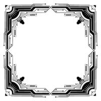 Art Deco Frame In Black White, Geometric Border, Elegance And vector