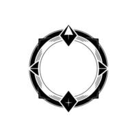 Geometric Circle Frame Black And White, Abstract vector