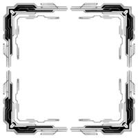 Futuristic Frame Tech Circuitry Border, Digital Interface vector