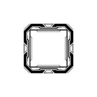 Futuristic Tech Frame Minimalist Black And White Ui Element vector