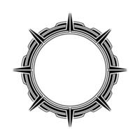 Geometric Black Circle Frame, Minimalist Element vector