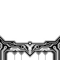 Abstract Circuit Board Pattern In Black And White vector