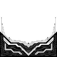 Minimalist Circuit Board Tech Background, Futuristic Frame vector