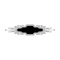 Techforward Black Oval With Circuitry Frame On Light Grey Background vector