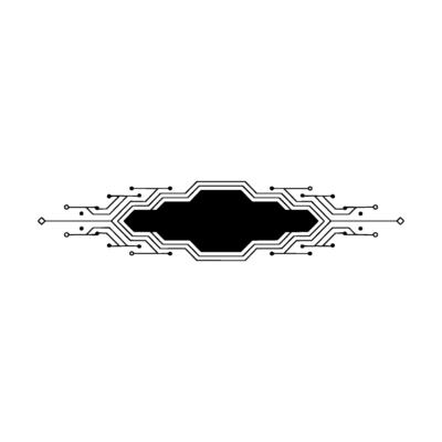 Techforward Black Oval With Circuitry Frame On Light Grey Background