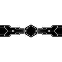 Geometric Tech Black White Circuitry On White, Minimalist Style vector