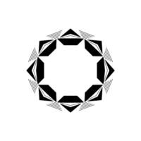 Geometric Black And White Starburst Element vector