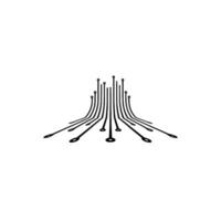 Abstract Circuit Board, Minimalist Tech, Lines Nodes vector
