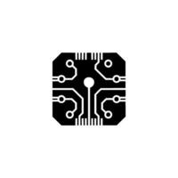Minimalist Black Circuit Board Technology Modern Digital vector