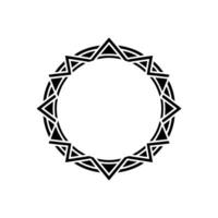 Geometric Star Circle, Monochrome, Abstract Symbolism, Blank Space vector