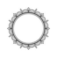 Ornate Circular Frame, Minimalist Black And White, Elegant Template vector