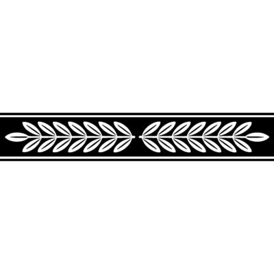 Elegant Black And White Laurel Wreath Border, Minimalist