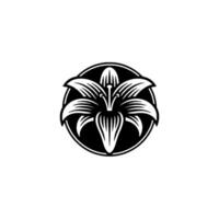 Elegant Lily In Black And White, Decorative Floral vector