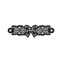 Minimalist Christmas Garland Black And White, Decorative Festive Element vector
