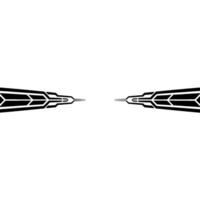 Abstract Technological Black Lines Converging On A White Circle vector