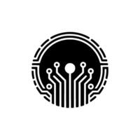 Abstract Circuit Board In Black And White, Technology vector